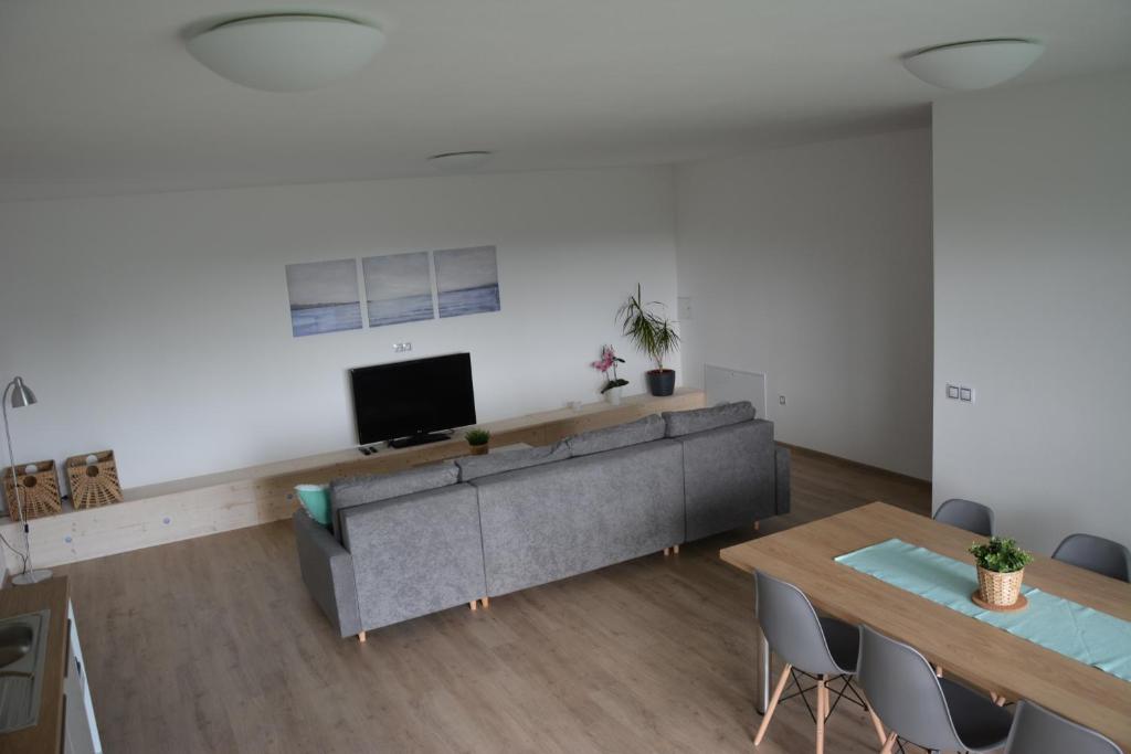 TV a/nebo společenská místnost v ubytování Apartmány U Evy