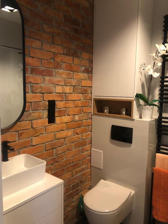 Kúpeľňa v ubytovaní Apartament Zielone Fotele Starówka