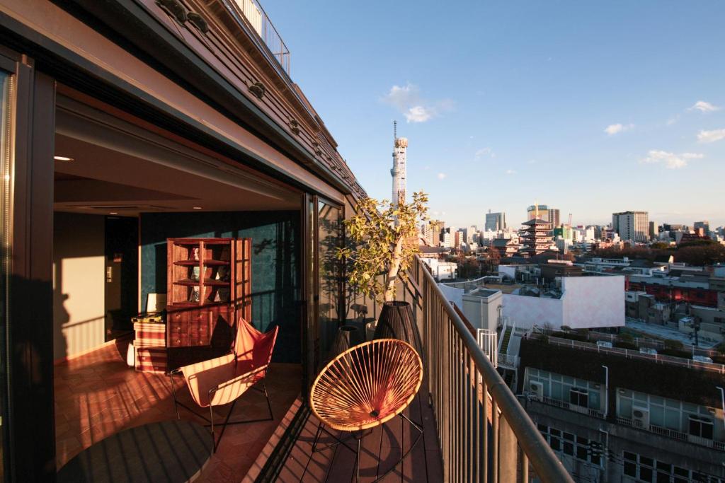 Balkón nebo terasa v ubytování Asakusa Kokono Club Hotel