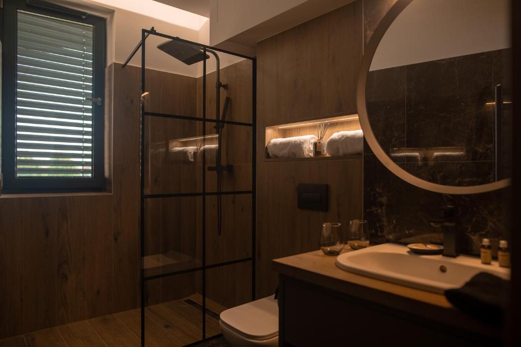 Koupelna v ubytování Tahiti Resort Apartments Hajdúszoboszló