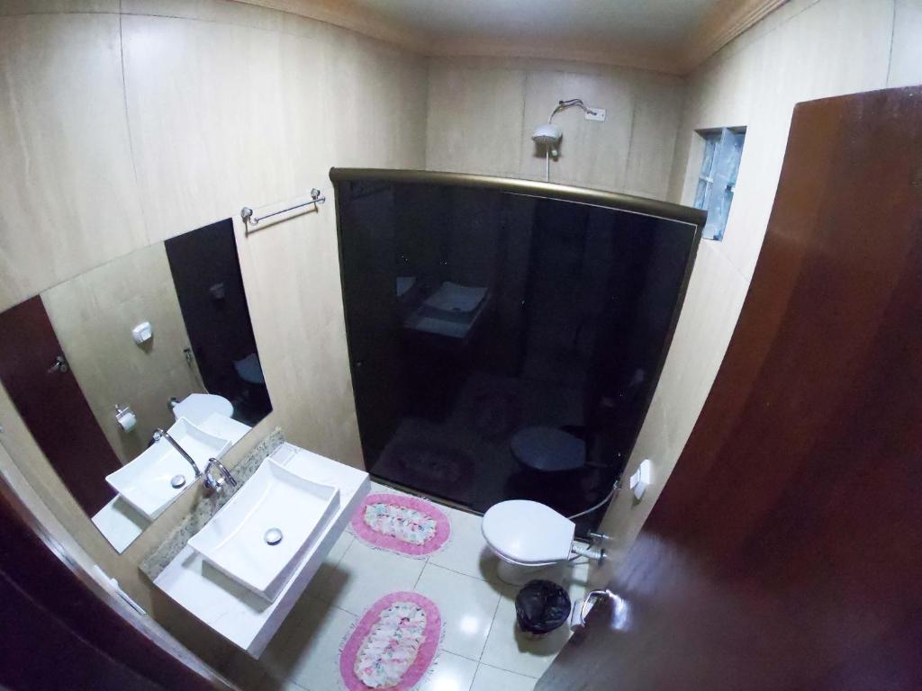 Koupelna v ubytování Hotel Paradizzo