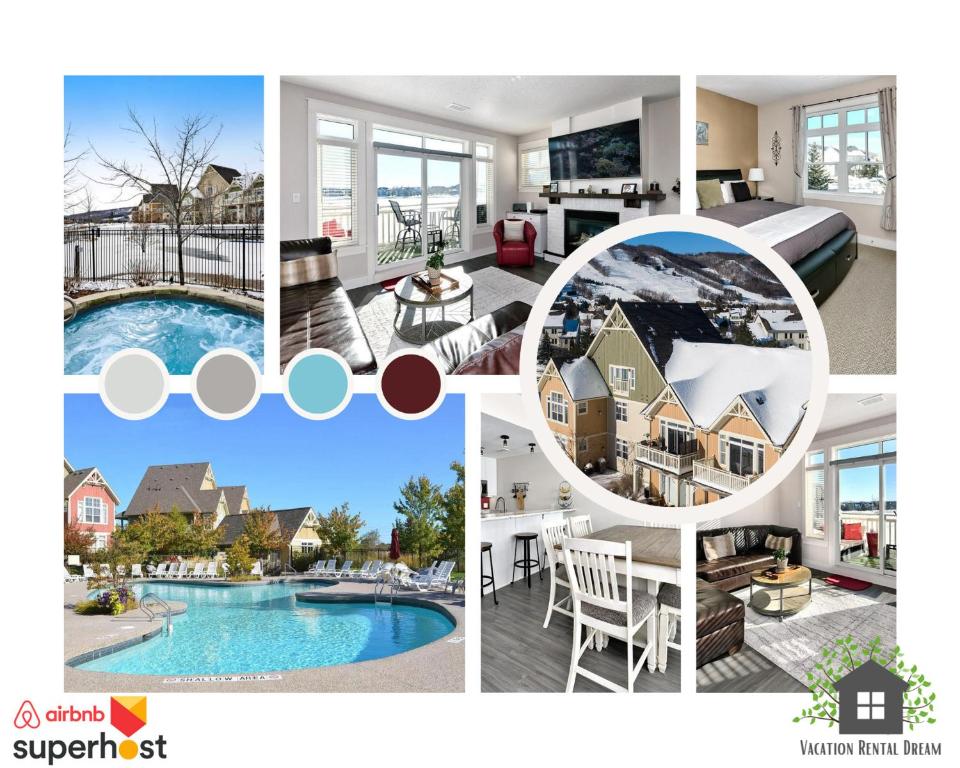 un collage di foto di case e di una piscina di Great Location, Pool, Blue Mountain 2 BDRM Dream a Blue Mountains