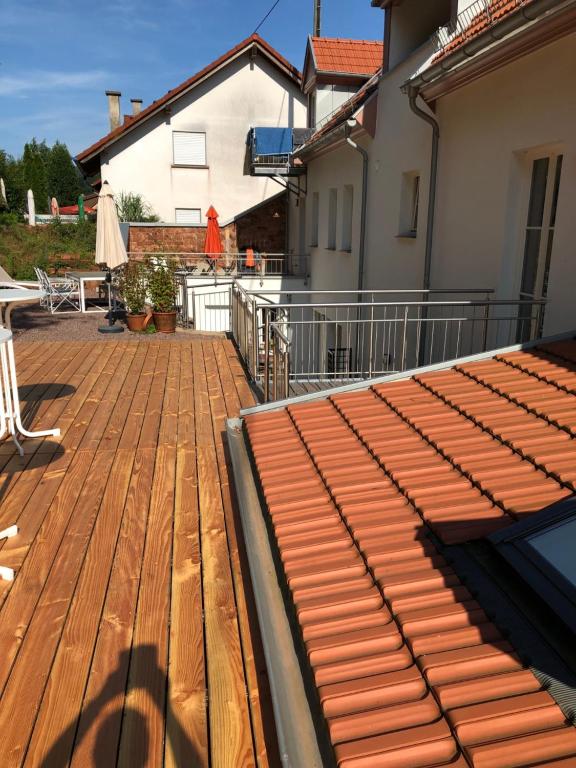 Balkón nebo terasa v ubytování Trasse Belge