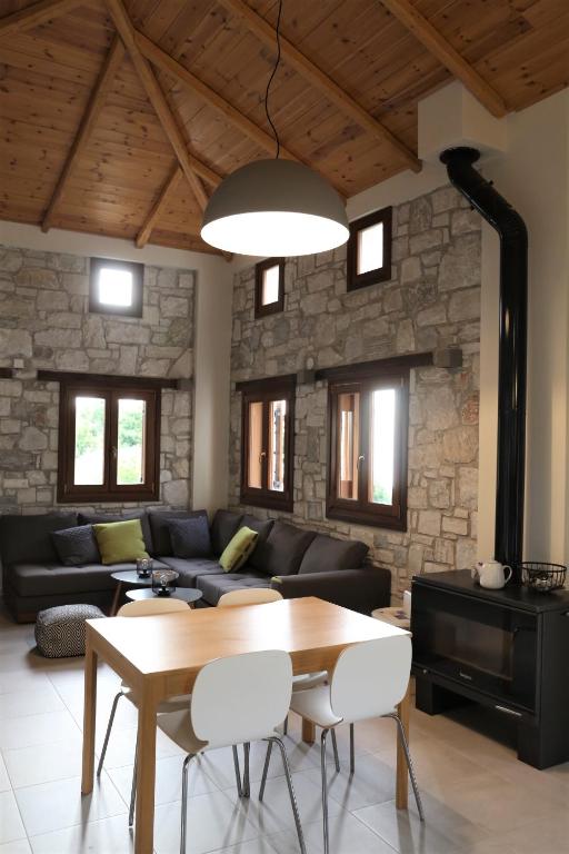 Posezení v ubytování Kastania Villas- Villa K3