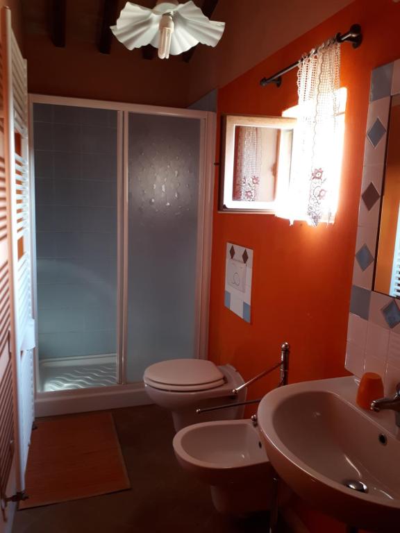Koupelna v ubytování Podere Calcinaia