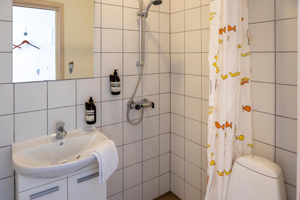 Koupelna v ubytování Sonnerupgaard Hotel & Konference