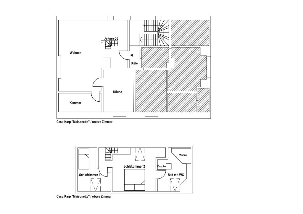 Půdorys ubytování Casa Karp "Maisonette"
