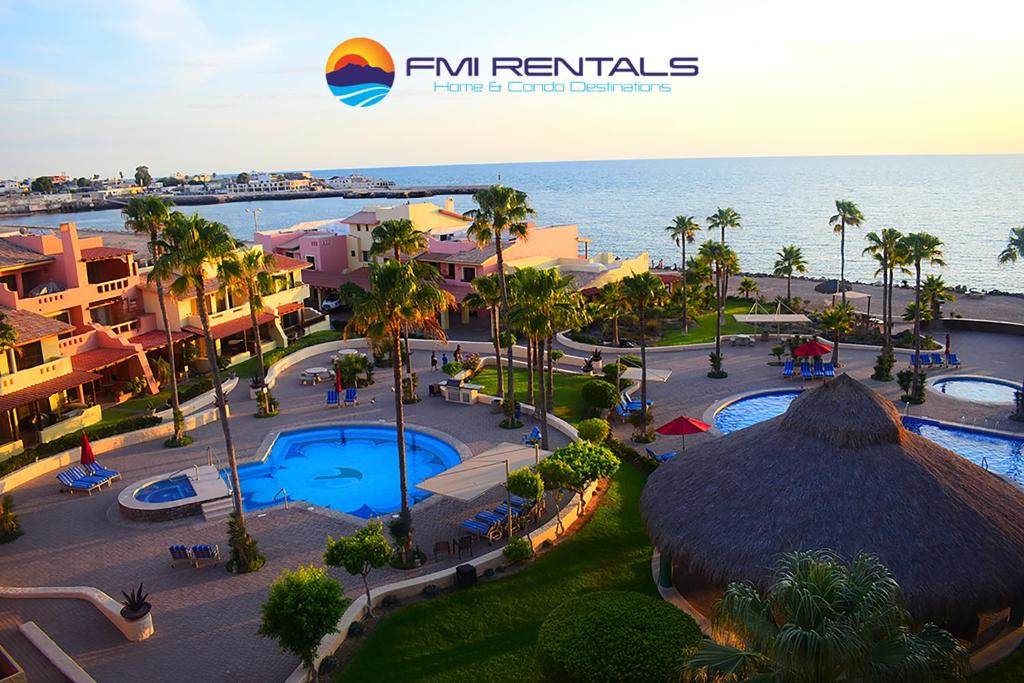 an aerial view of a resort with a swimming pool at Marina Pinacate B-419 in Puerto Peñasco