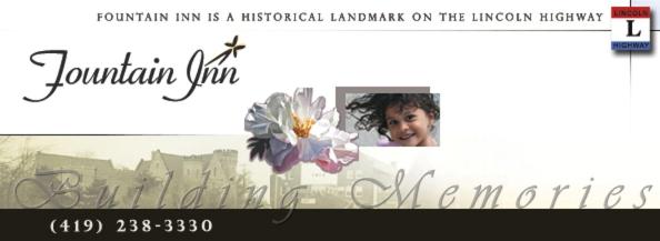 un sitio web con una foto de una mujer y una flor en Fountain Inn, en Van Wert