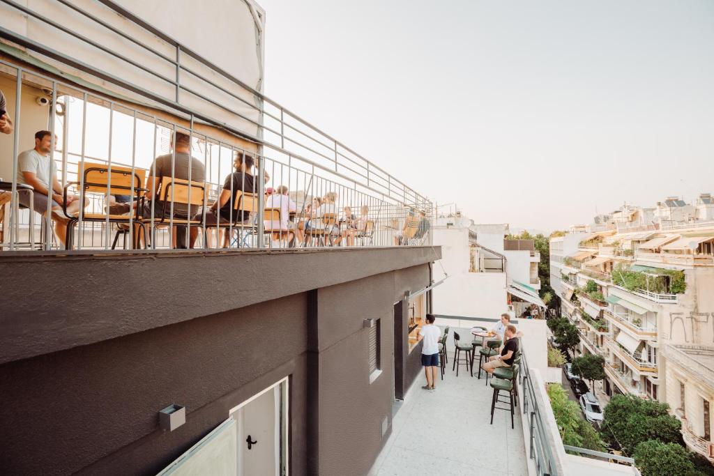 Balkón alebo terasa v ubytovaní Athens Backpackers