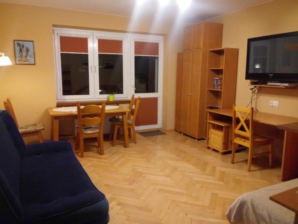 TV a/nebo společenská místnost v ubytování Nocleg w Łodzi - Flatta