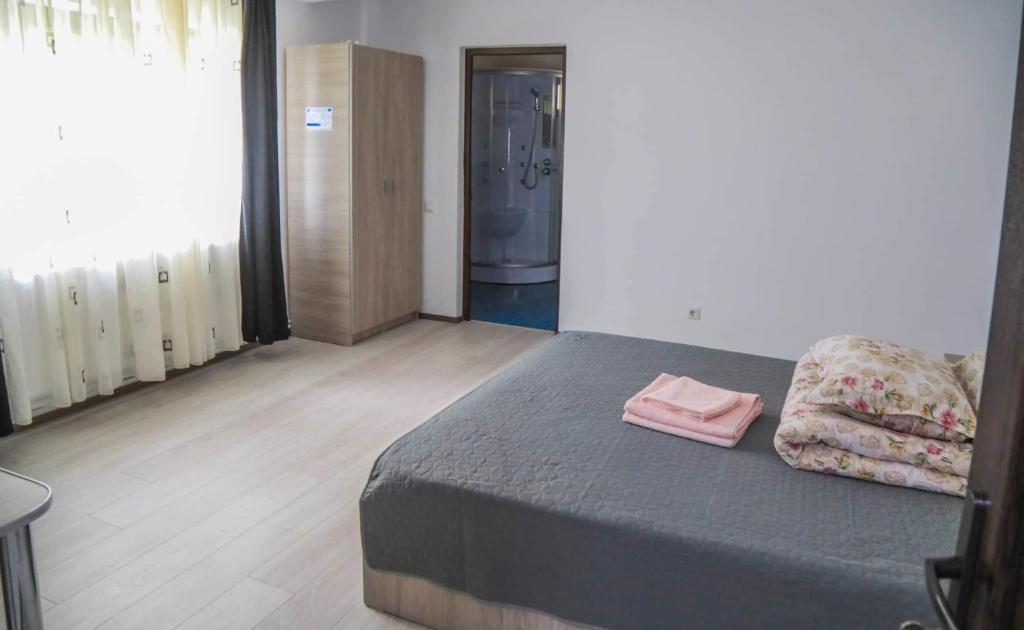 Postel nebo postele na pokoji v ubytování Hățașul Bunicului