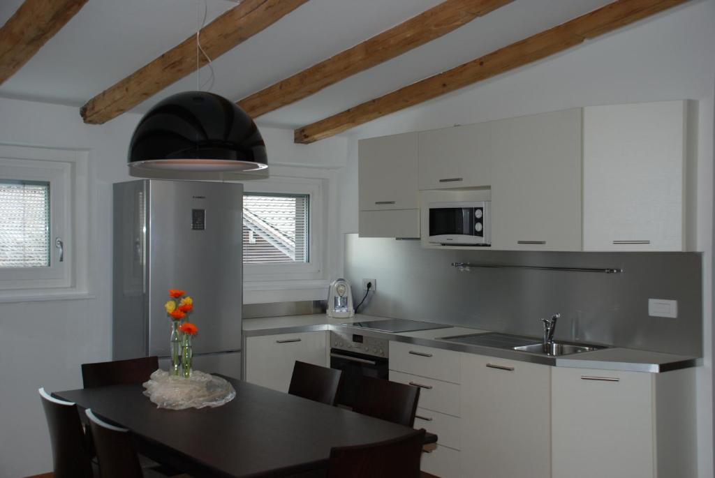 Kuchyň nebo kuchyňský kout v ubytování Aparthotel Pichler