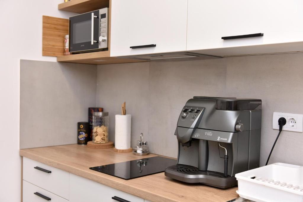 Kuchyň nebo kuchyňský kout v ubytování Vacation house Stala la la