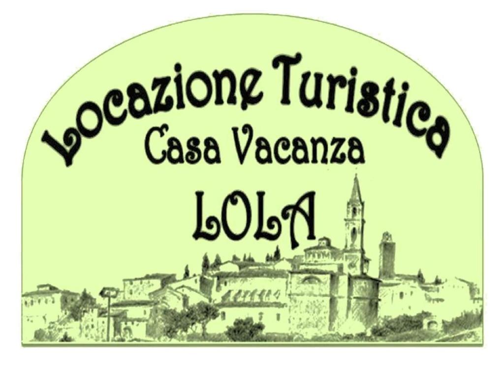 un cartello per una città con un disegno di una città di Locazione Turistica Casa Vacanza Lola a Castiglion Fiorentino