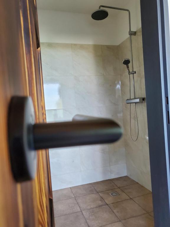 porta del bagno con doccia e soffione di RIP by Říp a Krabčice