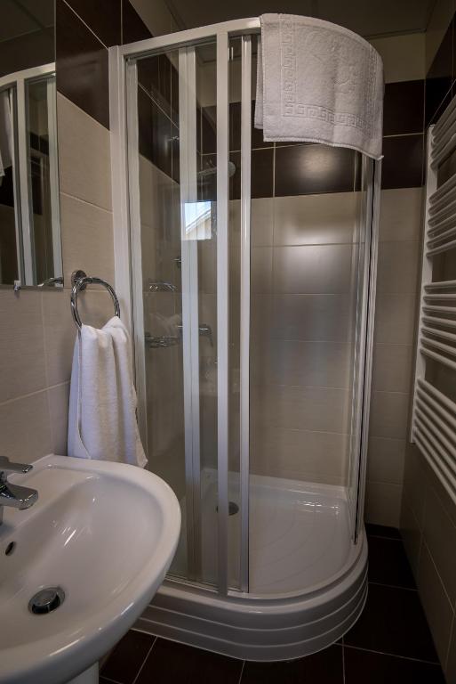 Koupelna v ubytování Mokka Apartman Szeged