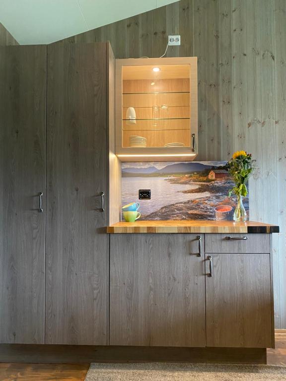 Cuisine ou kitchenette dans l'établissement Finnvikhaugen Rooms