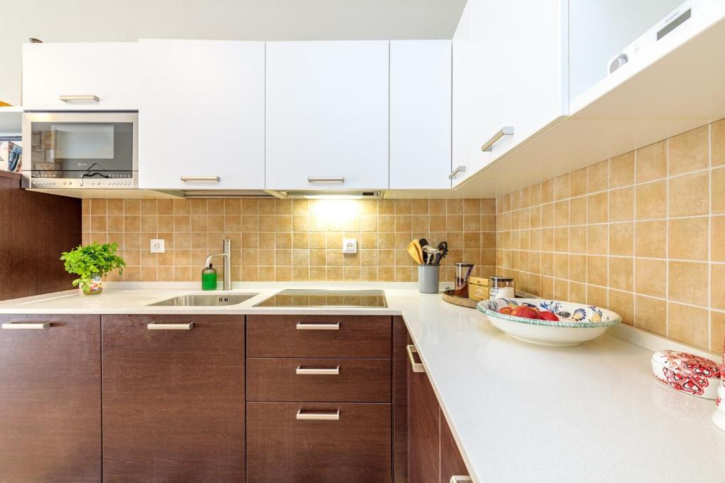 Kuchyň nebo kuchyňský kout v ubytování Apartment Rampin in Gedici