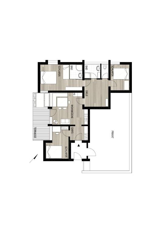 Půdorys ubytování Haus Güatli