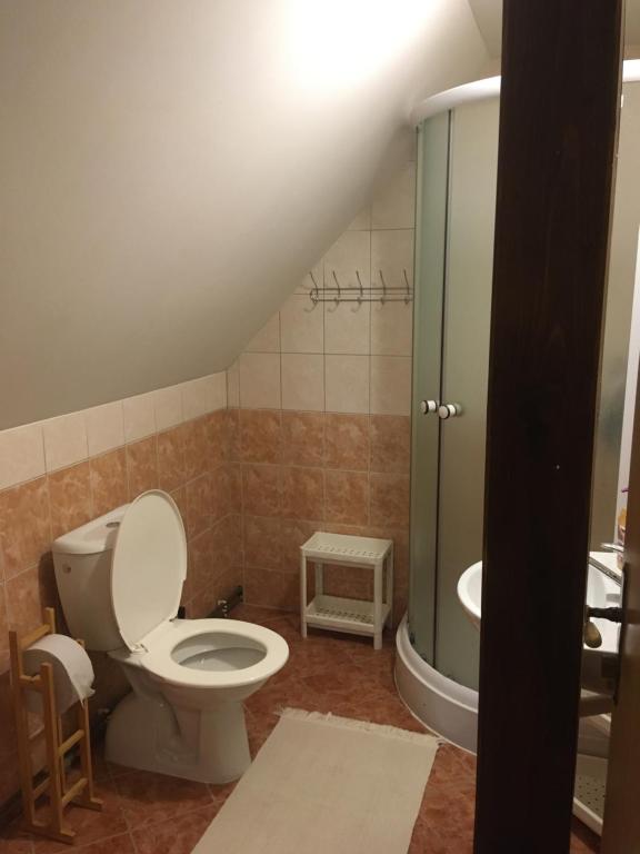Koupelna v ubytování Penzion "V Zelený"