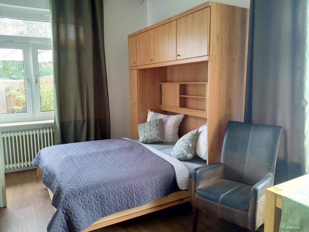 Postel nebo postele na pokoji v ubytování Haus Heideblick