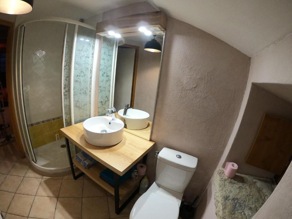 Koupelna v ubytování Gîte Ispagnac