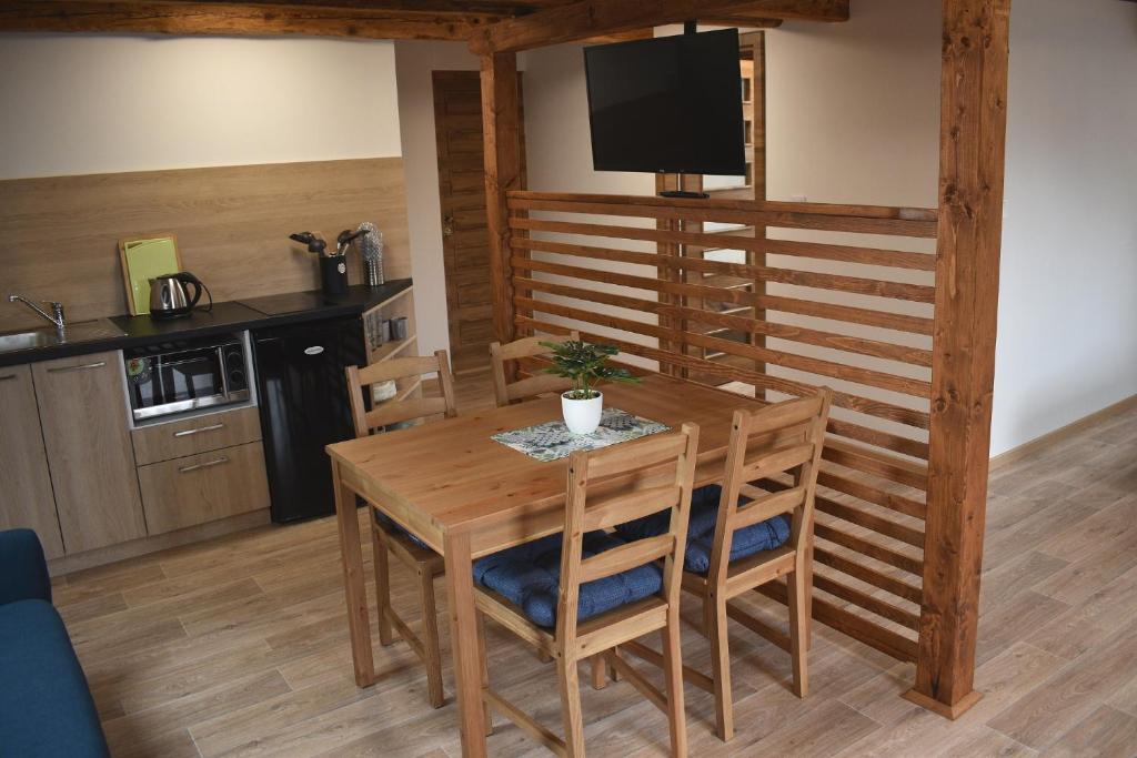 Kuchyň nebo kuchyňský kout v ubytování Apartmán Růžák