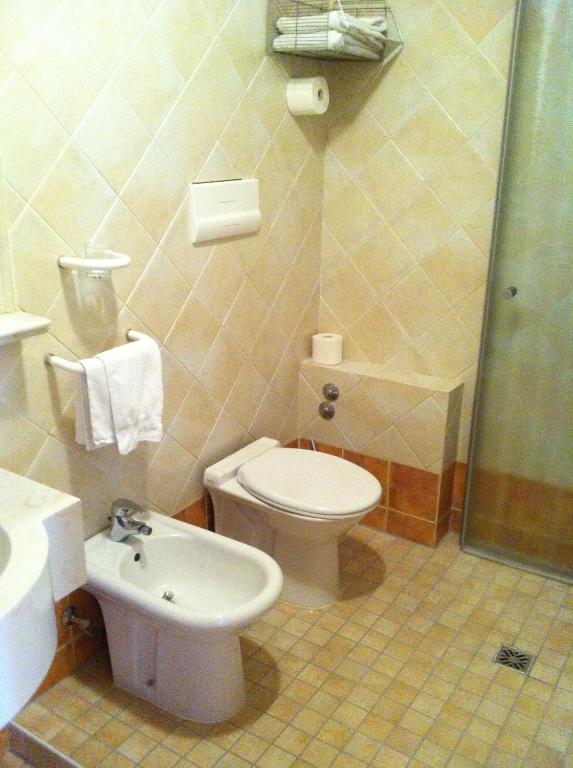 Koupelna v ubytování Piccolo Hotel Sciliar