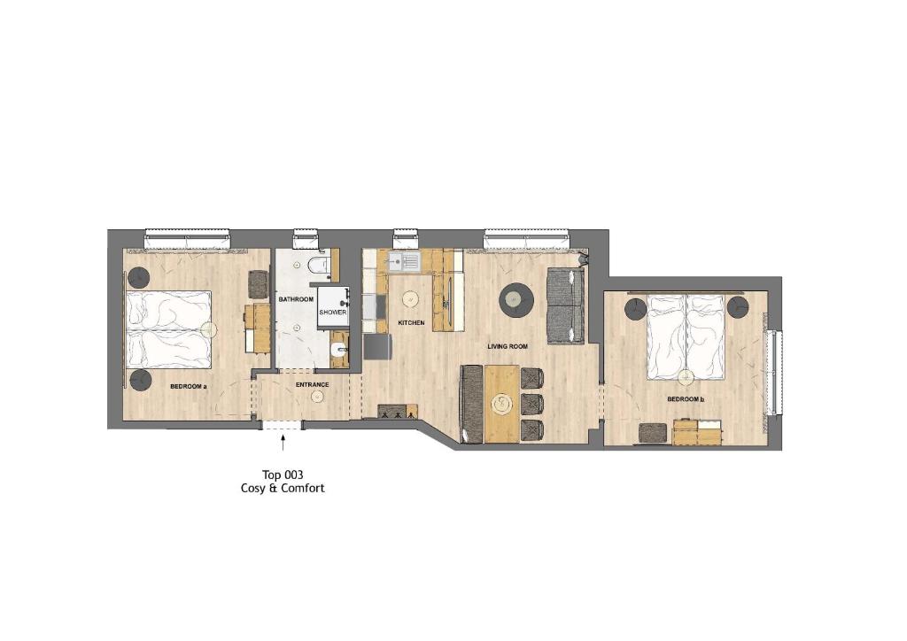 Půdorys ubytování HOMEBOUND APARTMENTS Salzburg City I - contactless check-in