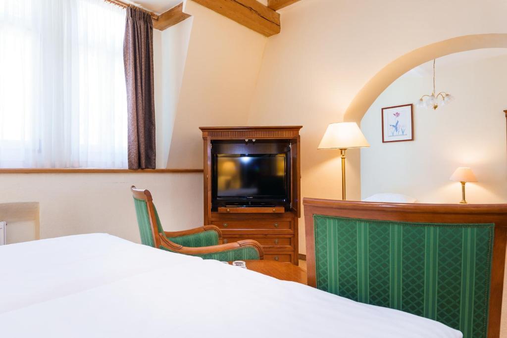 Spa Hotel Anglický Dvůr的电视和/或娱乐中心