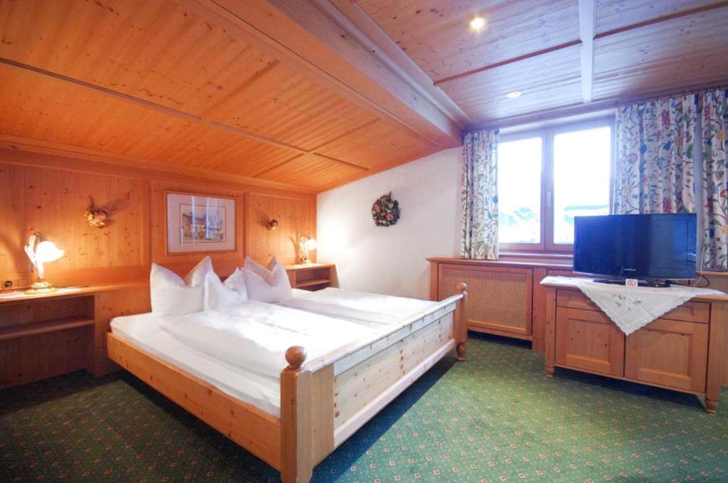 Телевизор и/или развлекательный центр в Hotel Pension Alpenrose