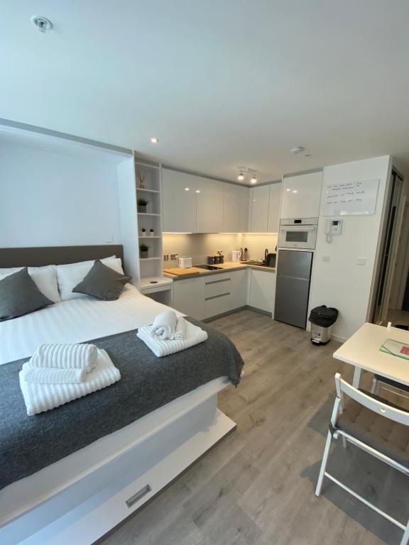 Voodi või voodid majutusasutuse CP Top floor luxury studio toas