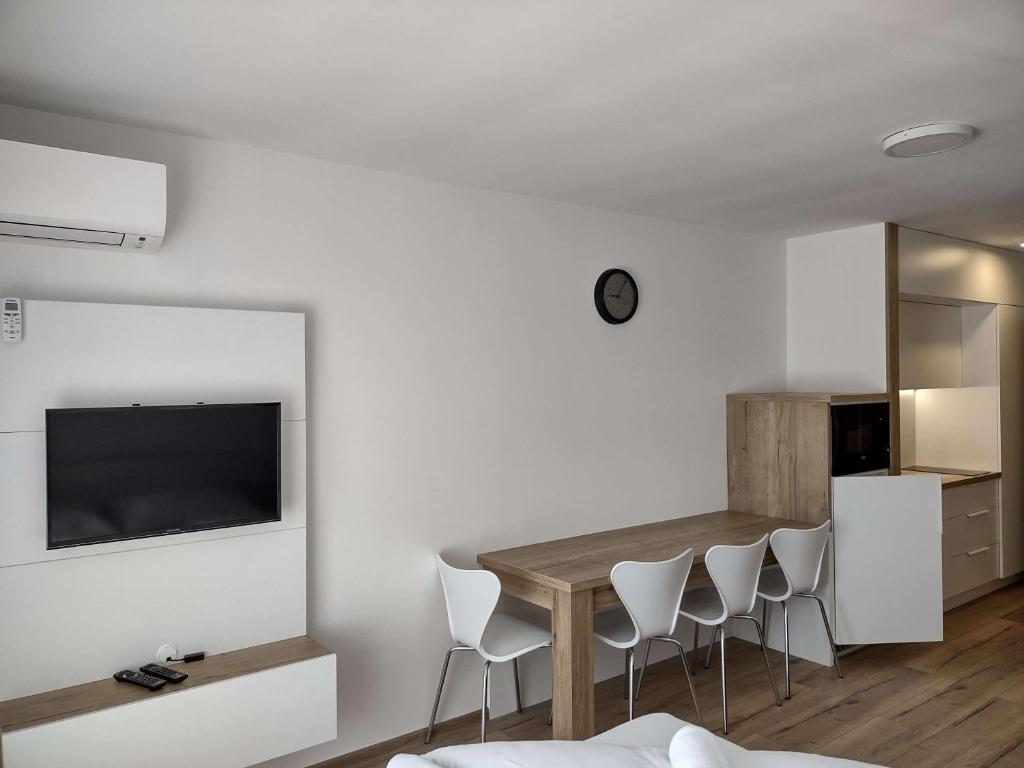 Kuchyň nebo kuchyňský kout v ubytování Apartman Kyjev