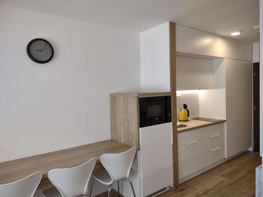 Kuchyň nebo kuchyňský kout v ubytování Apartman Kyjev