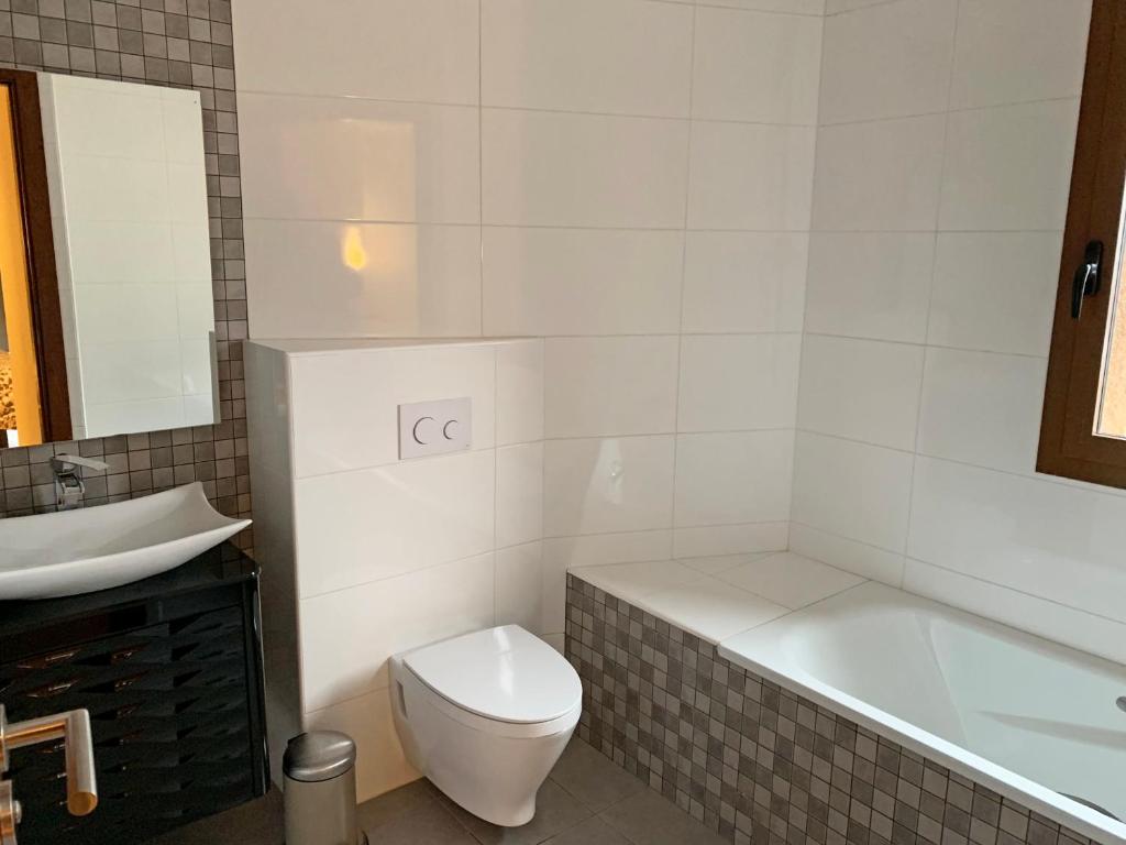 Koupelna v ubytování Apartamentos Llorts Ordino 3000