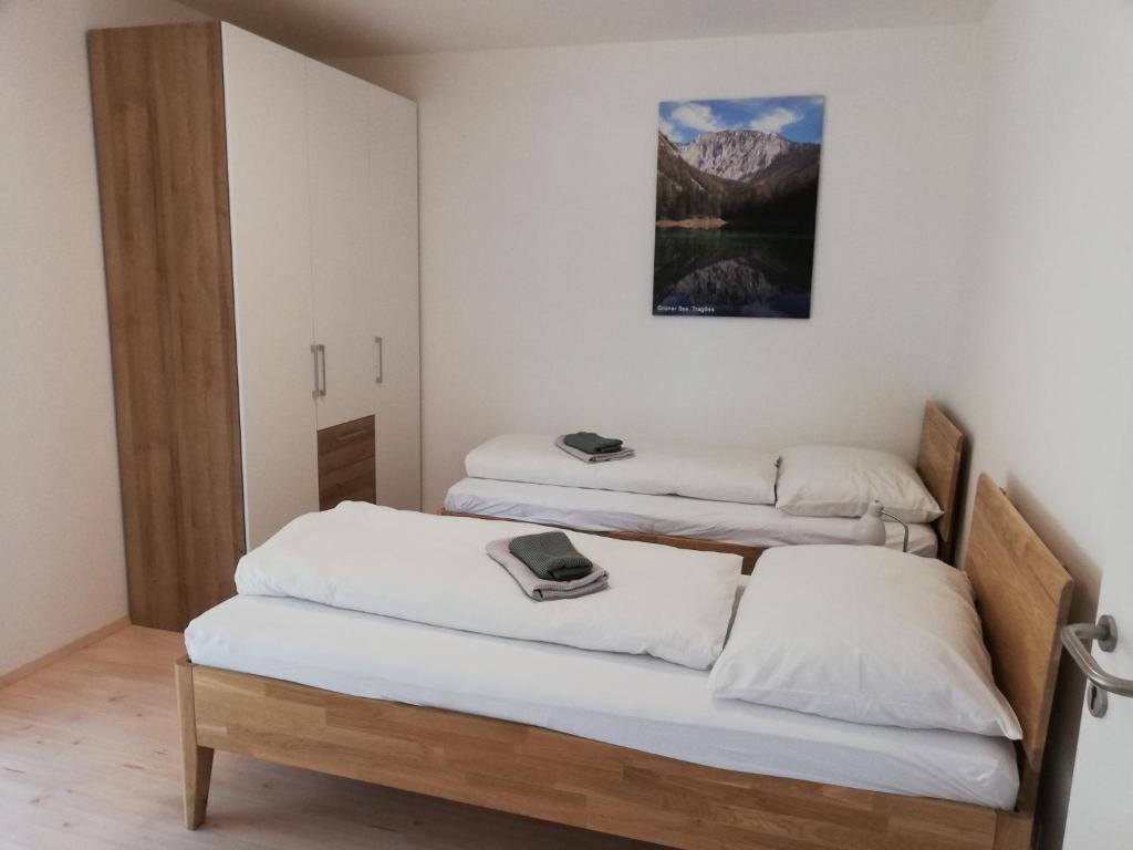 Postel nebo postele na pokoji v ubytování Ferienbungalows Vital