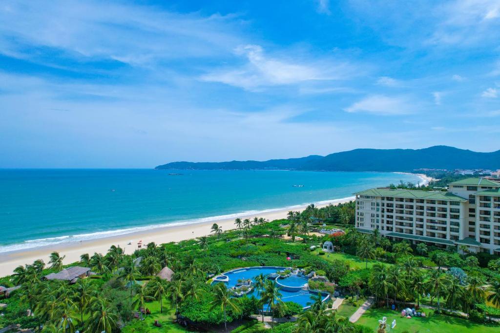 a view of the beach and a resort at Horizon Resort & Spa Yalong Bay in Sanya