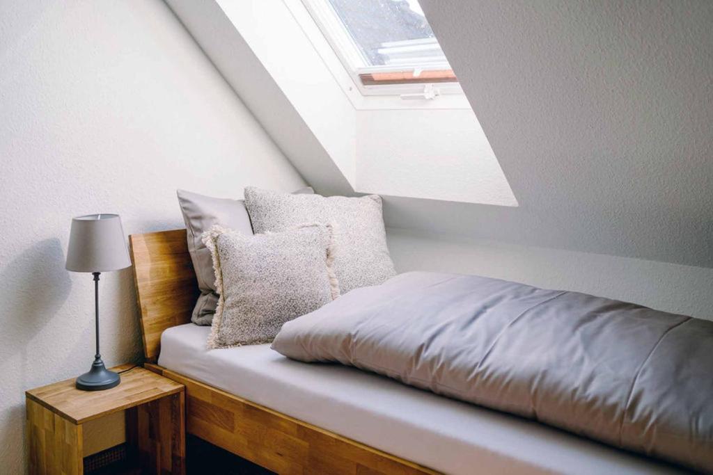 Postel nebo postele na pokoji v ubytování Ferienwohnung Radeberg