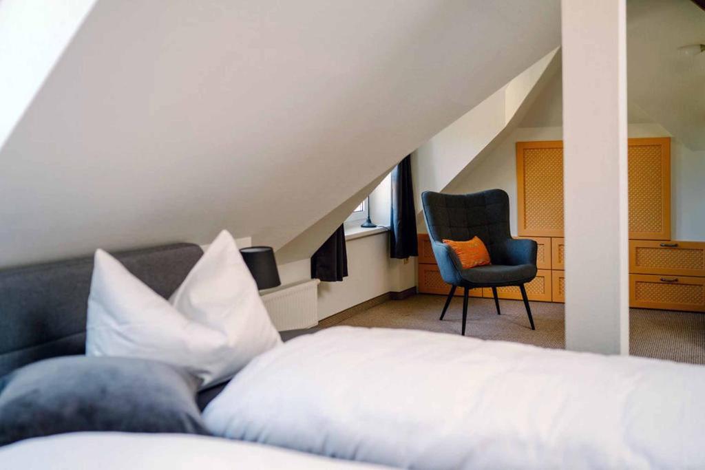 Postel nebo postele na pokoji v ubytování Ferienwohnung Radeberg