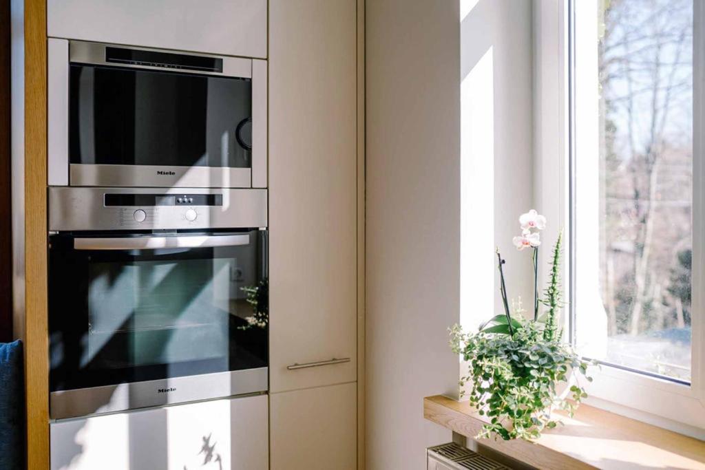 Kuchyň nebo kuchyňský kout v ubytování Ferienwohnung Radeberg