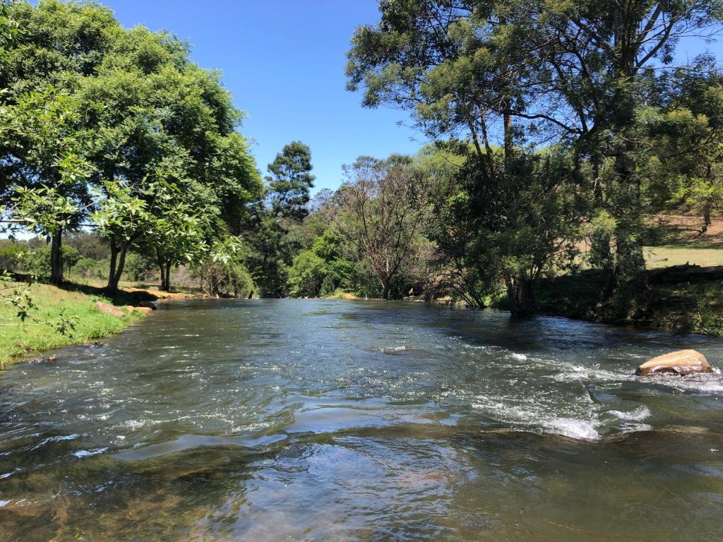 a river with trees on the side of it at Gowan Valley Guest Farm in Balgowan