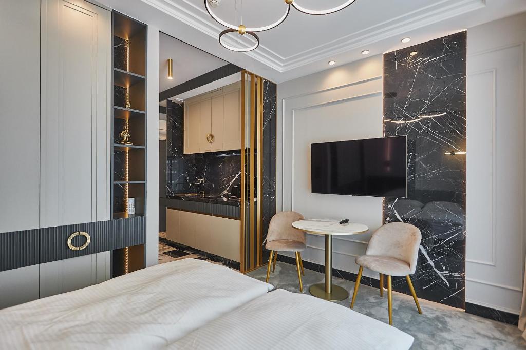 Posteľ alebo postele v izbe v ubytovaní Apartamenty Świnoujście - Lividus 323