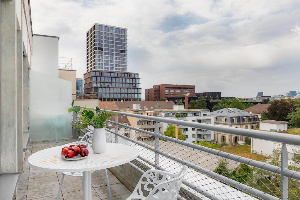 Balkón nebo terasa v ubytování VISIONAPARTMENTS Basel - contactless check-in