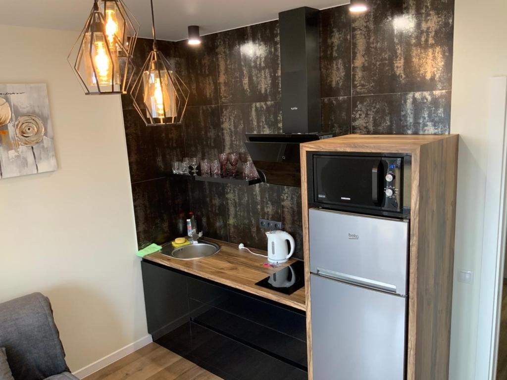 A kitchen or kitchenette at Дизайнерський ремонт&центр& VIP, ЕЛЕКТРОЗАПРАВКА на території будинку