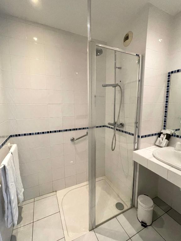 Koupelna v ubytování Auberge Côté Rivière