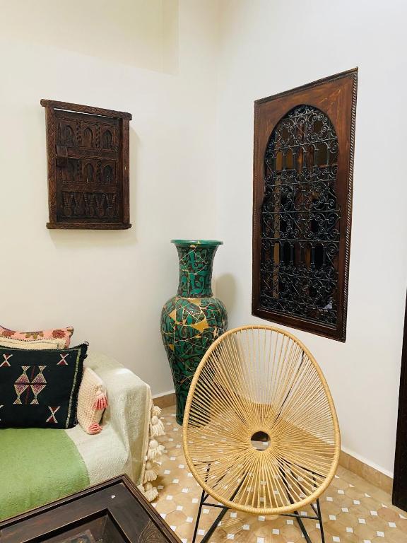 Posezení v ubytování Riad Dada Mouss & Suites