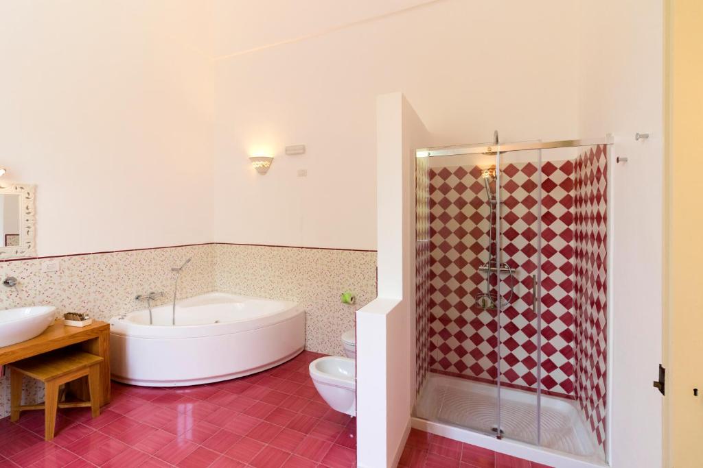 Koupelna v ubytování Casina Bardoscia