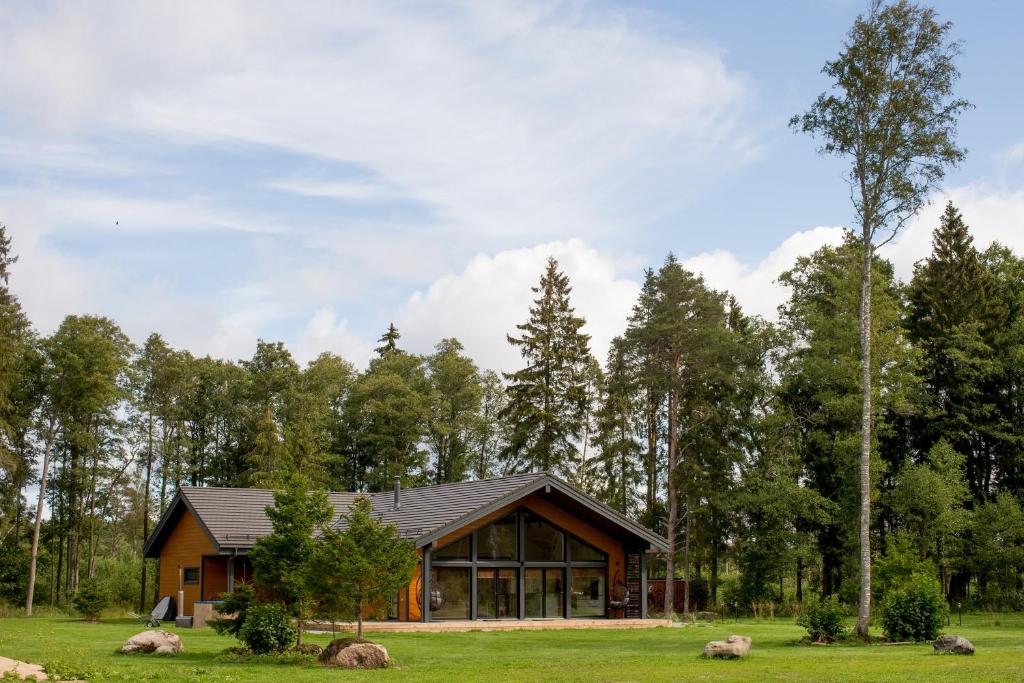 ein Haus mitten im Wald in der Unterkunft Kuldallika Spa House in Kullamäe