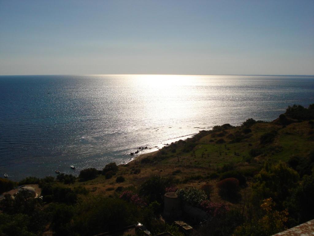 a view of the ocean from a hill at Villa Aurea in Sciacca